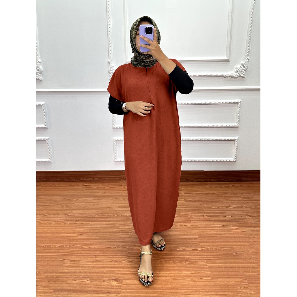 Longdress Crinkle Airflow Premium Bahan Adem Tebal - Rassel Official