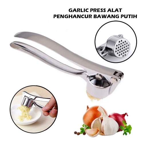 Garlic Press Stainless Steel / Alat Penghancur Penghalus Bawang Putih Garlic Press Stainless Steel