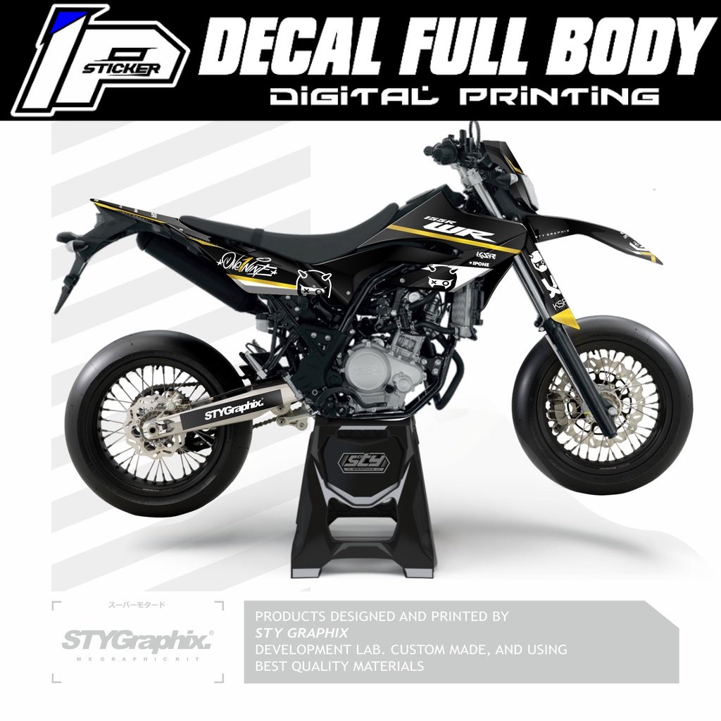DECAL WR155R HITAM GOLD CUSTOM DESAIN