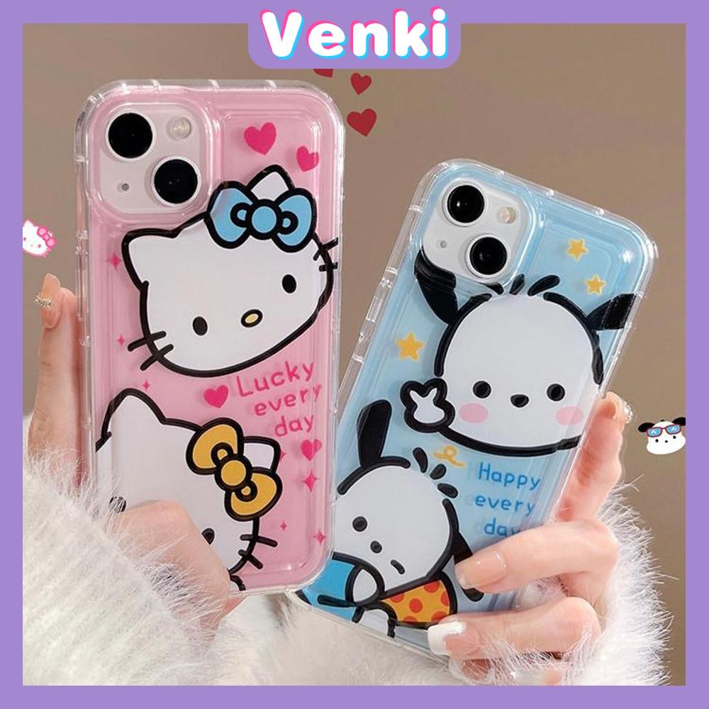 Case For iPhone 14 Pro Max Soft TPU Clear Pink Blue Jelly Airbag Case Cute Cartoon Cat and Dog Camera Protection Shockproof For iPhone 14 13 12 11 Plus Pro Max 7 Plus X XR