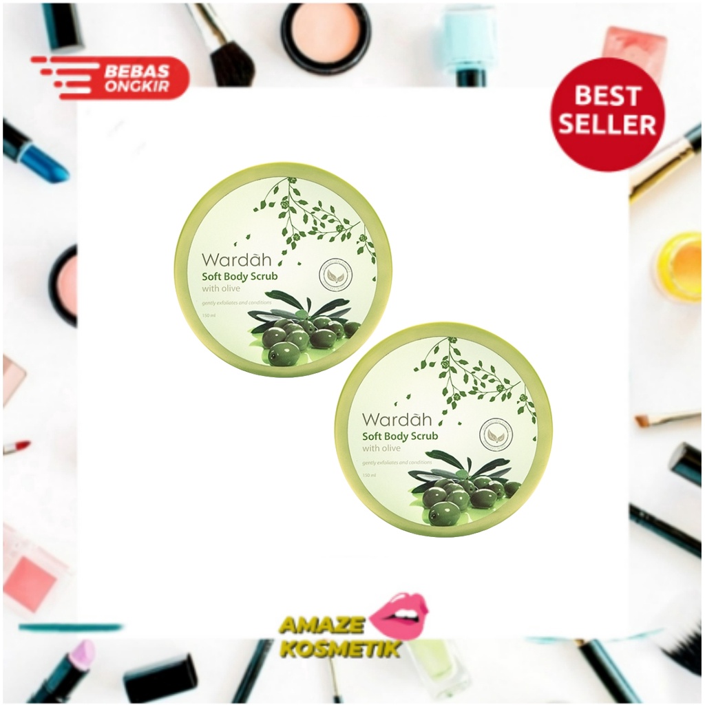 WARDAH Soft Body Scrub With Olive - 240ml - Amaze_Kosmetik