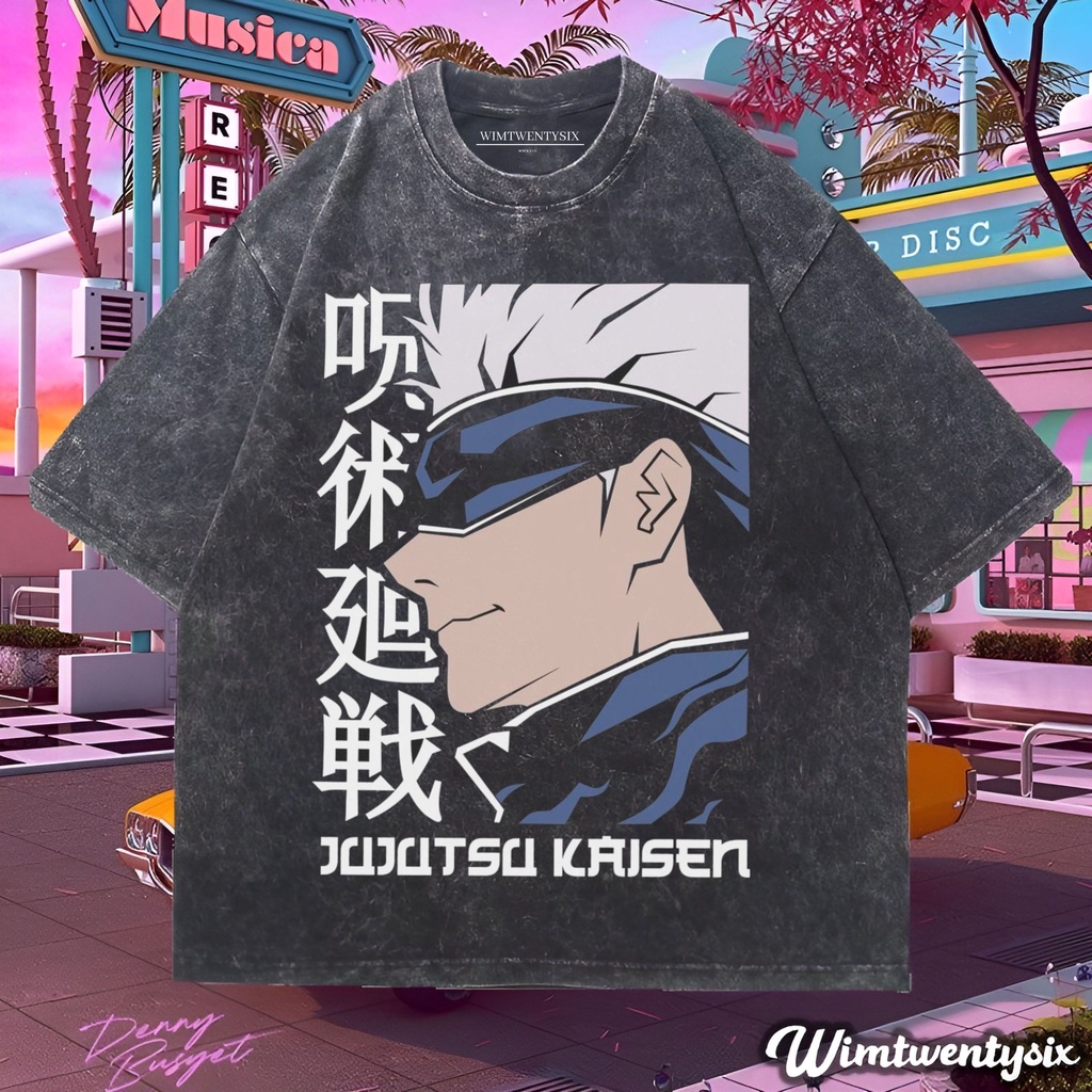Wimtwentysix “gojo satoru world” kaos oversized washing | vintage tee
