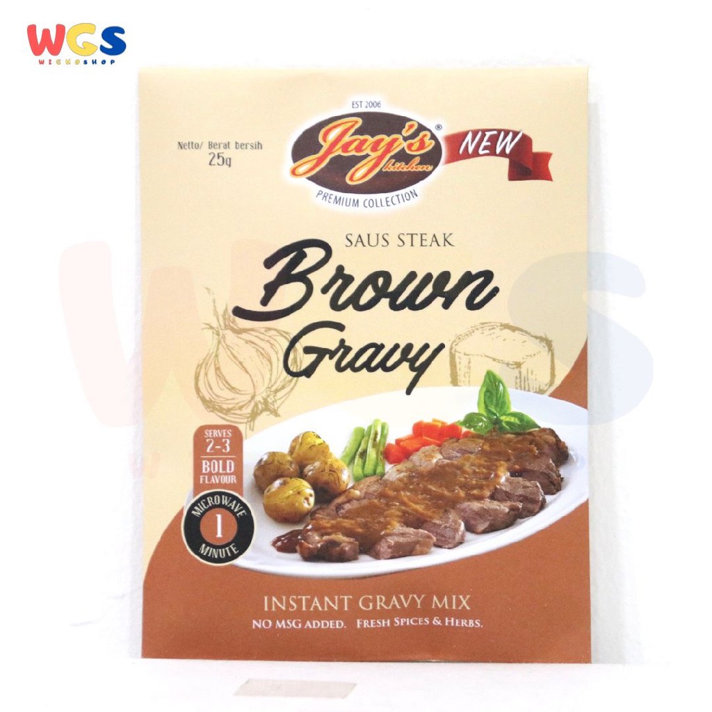 Jay's Kitchen Jays Brown Gravy Instant Gravy Mix No MSG 25g - Steak sauce