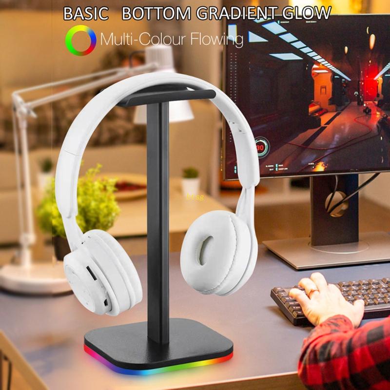 Bt Stand Display Headset Gaming Tahan Lama Untuk Remaja Dewasa Dudukan Headphone Yang Dapat Dilepas 4.33x3.94x7.68in Earphone Mount Bla