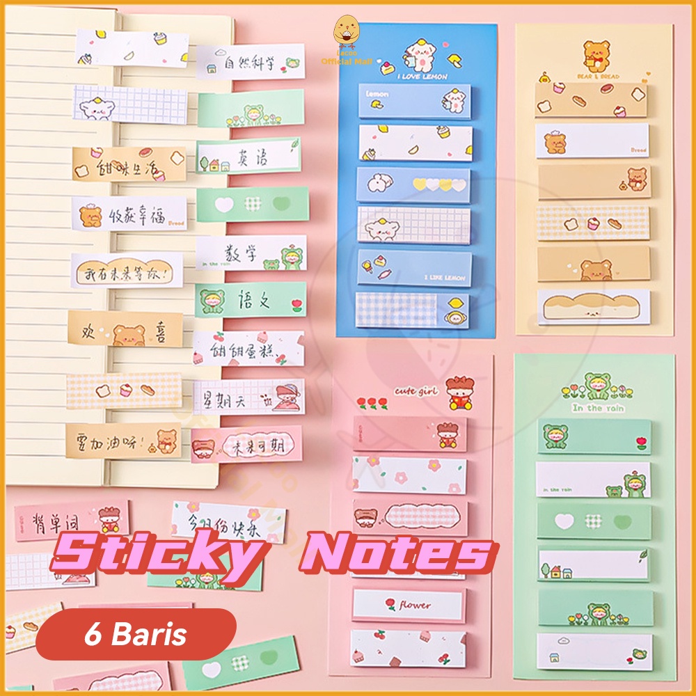 Poney Sticky note 4 line Pembatas buku Sticky notes tempelan lucu kertas memo note 6 baris