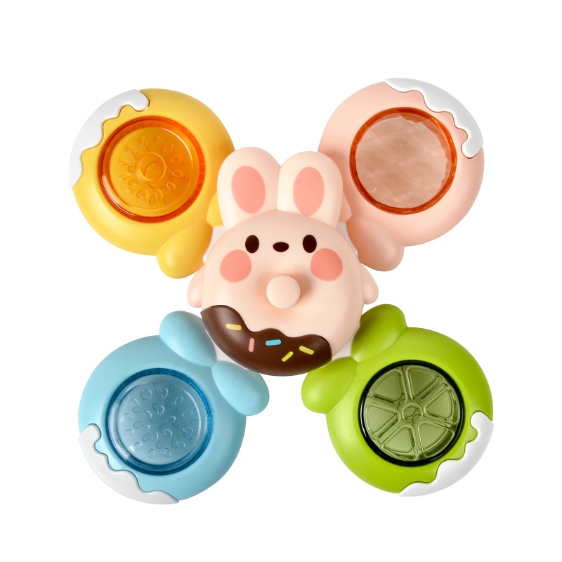 3pcs Mainan Bayi Spin Top Mandi Untuk Anak Laki-Laki Anak Mandi Sucker Spinner Suction Cup Toy