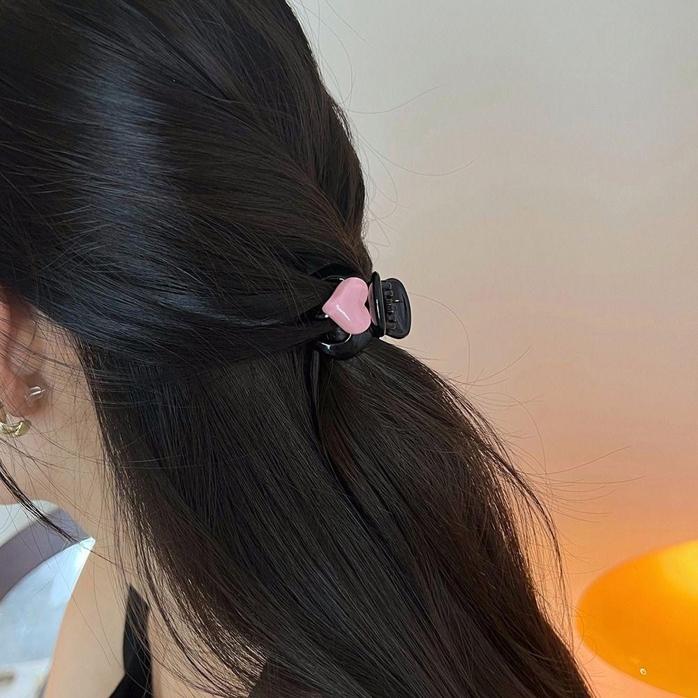 Needway   Cinta Hati Rambut Cakar Lucu Fashion Temperamen Untuk Perempuan Hiu Klip Hiasan Kepala Bulang Klip Rambut Ekor Kuda Tinggi Untuk Wanita Gaya Korea Klip Rambut