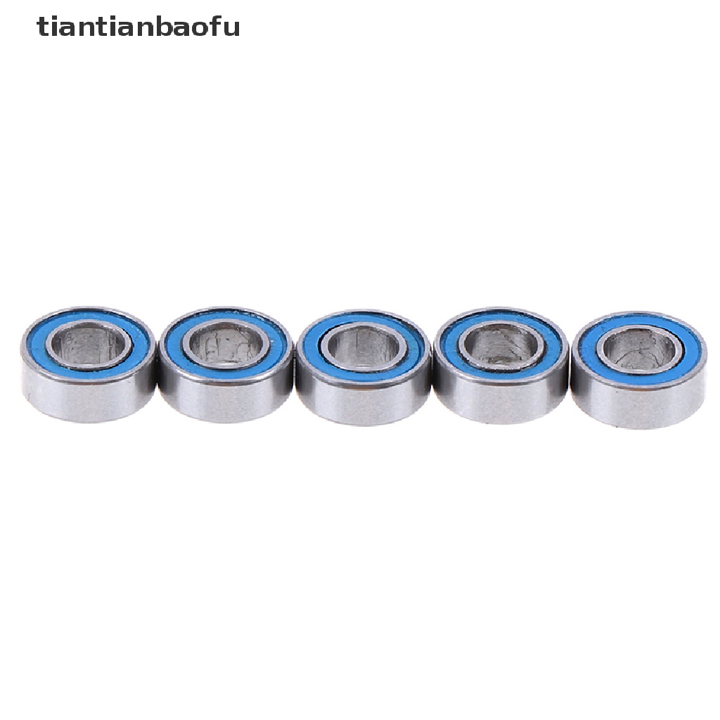 [tiantianbaofu] 5pcs Biru 4 * 8 * 3mm MR84RS MR84-2RS 4x8x3mm Karet sealed ball Bearing Butik