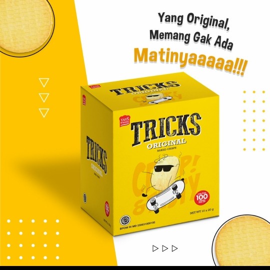 1 Box isi 12 Bks Tricks Baked Crisps Kentang Cemilan Sehat