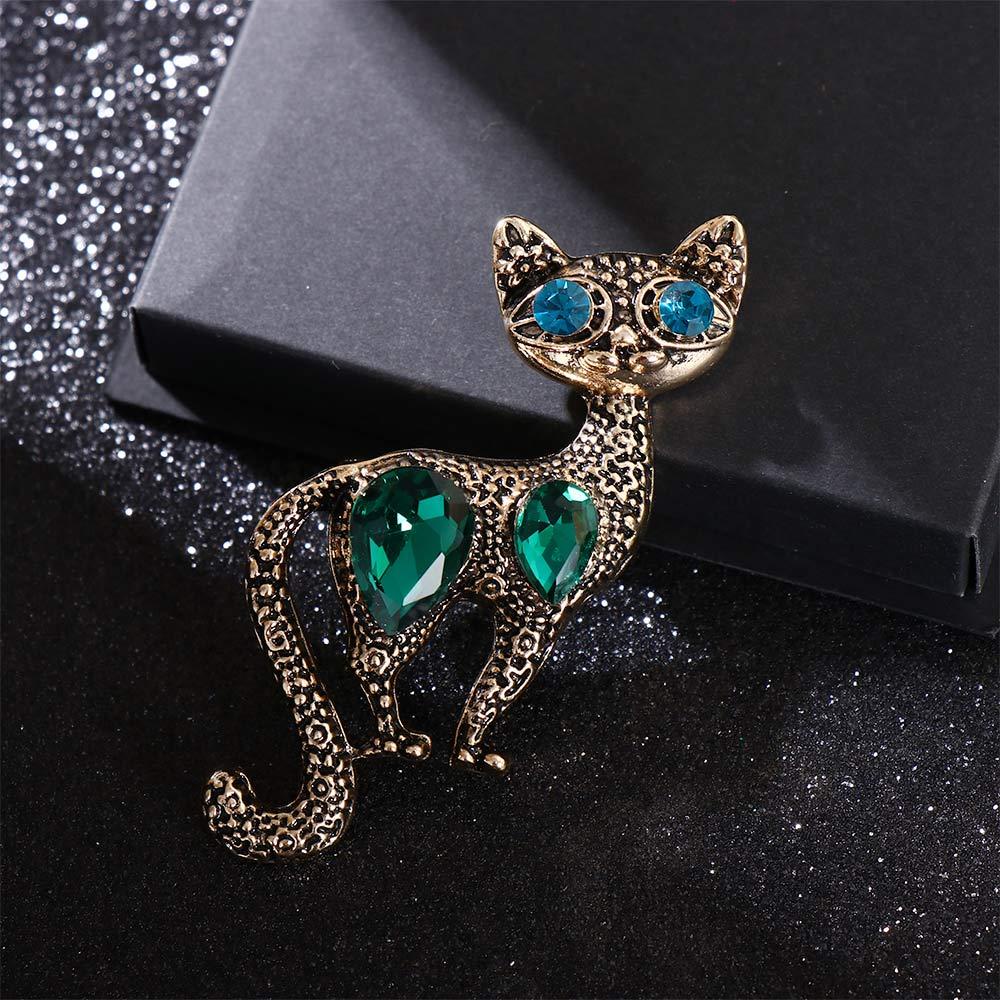 Agustina Wanita Bros Lucu Kreatif Elegan Korsase Cat Suit Kitten Kristal Aksesori Pakaian