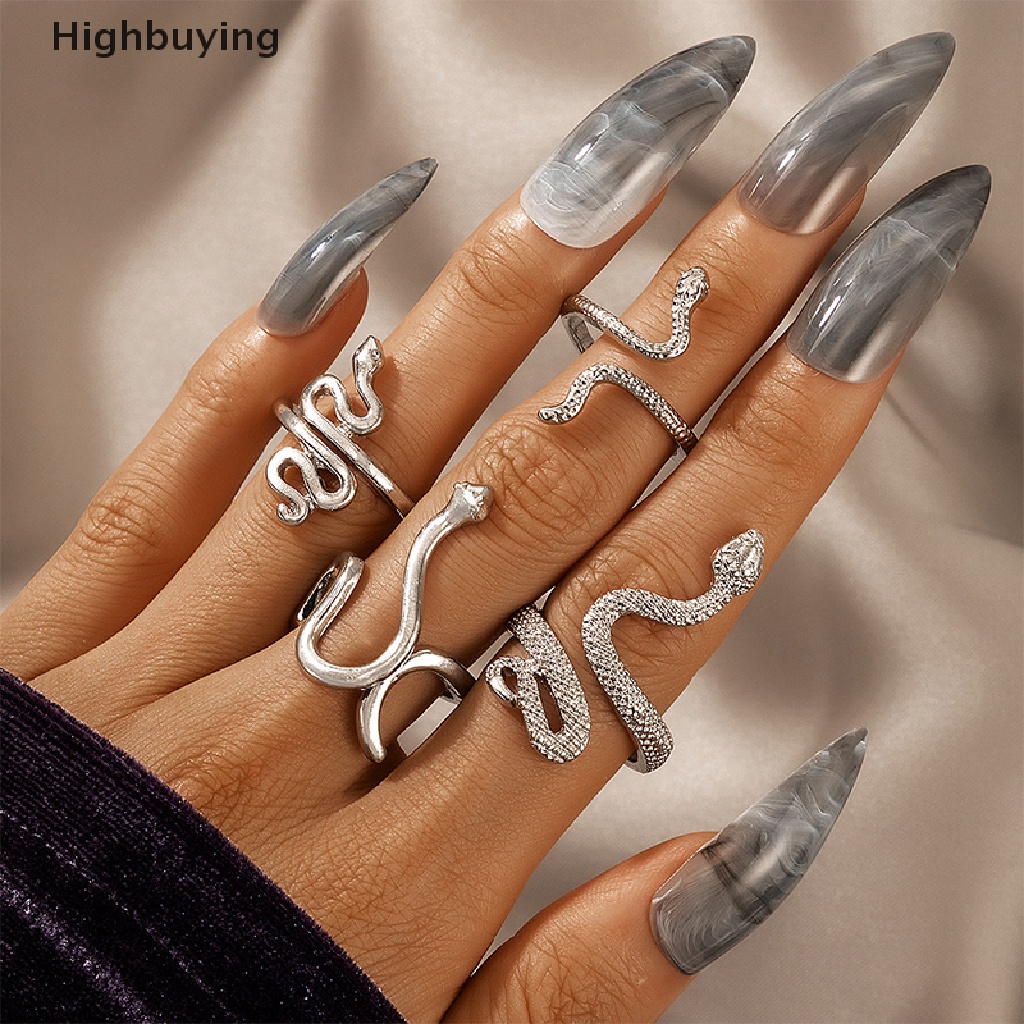 Hbid 4Pcs Cincin Ular Set Wanita Anillo Bagues Perhiasan Gadis Remaja Accesories Hadiah Glory