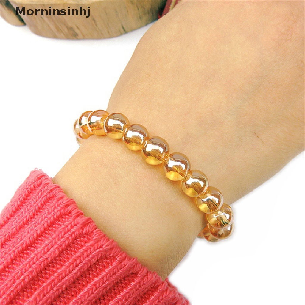 Mornin Amber Gelang Kristal Wanita Manik-Manik Batu Alam Tali Elastis Gelang Perhiasan Hadiah id