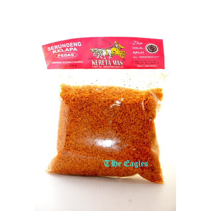 

Serundeng srundeng Kelapa KERETA MAS Solo 250 gr Halal coconut flakes - Manis