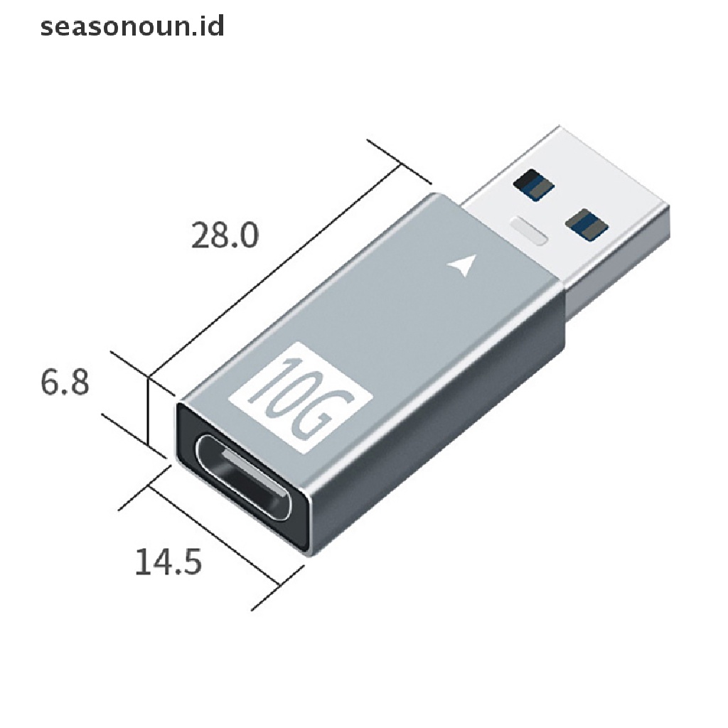 Seasonoun USB 3.1 Ke Tipe C Adapter Data Sync Converter Kabel Ekstensi 10Gbps Konverter Transfer Data Cepat Adapter Charge Telepon.