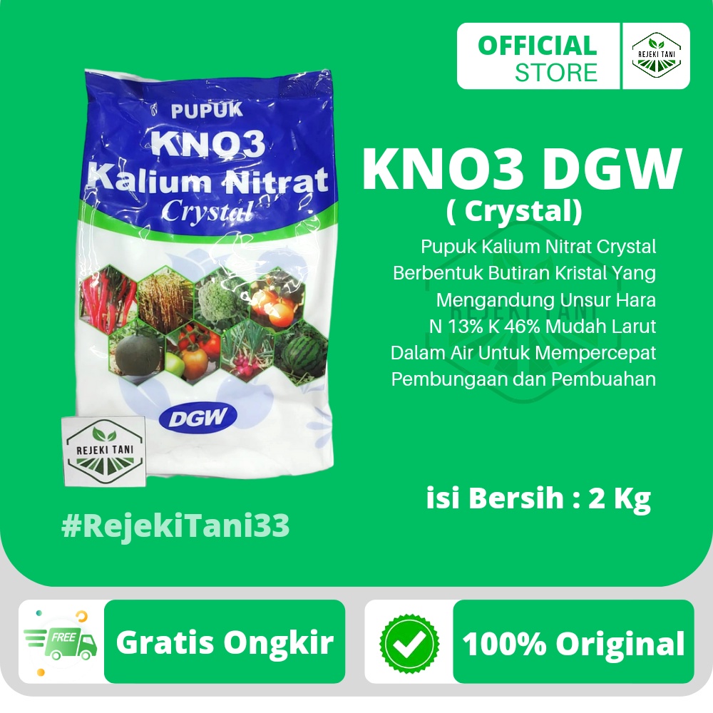 Pupuk KNO3 Crystal Kalium nitrat 2kg KNO 3 Putih DGW Pemacu Perangsang Bunga dan Buah isi 2 KG