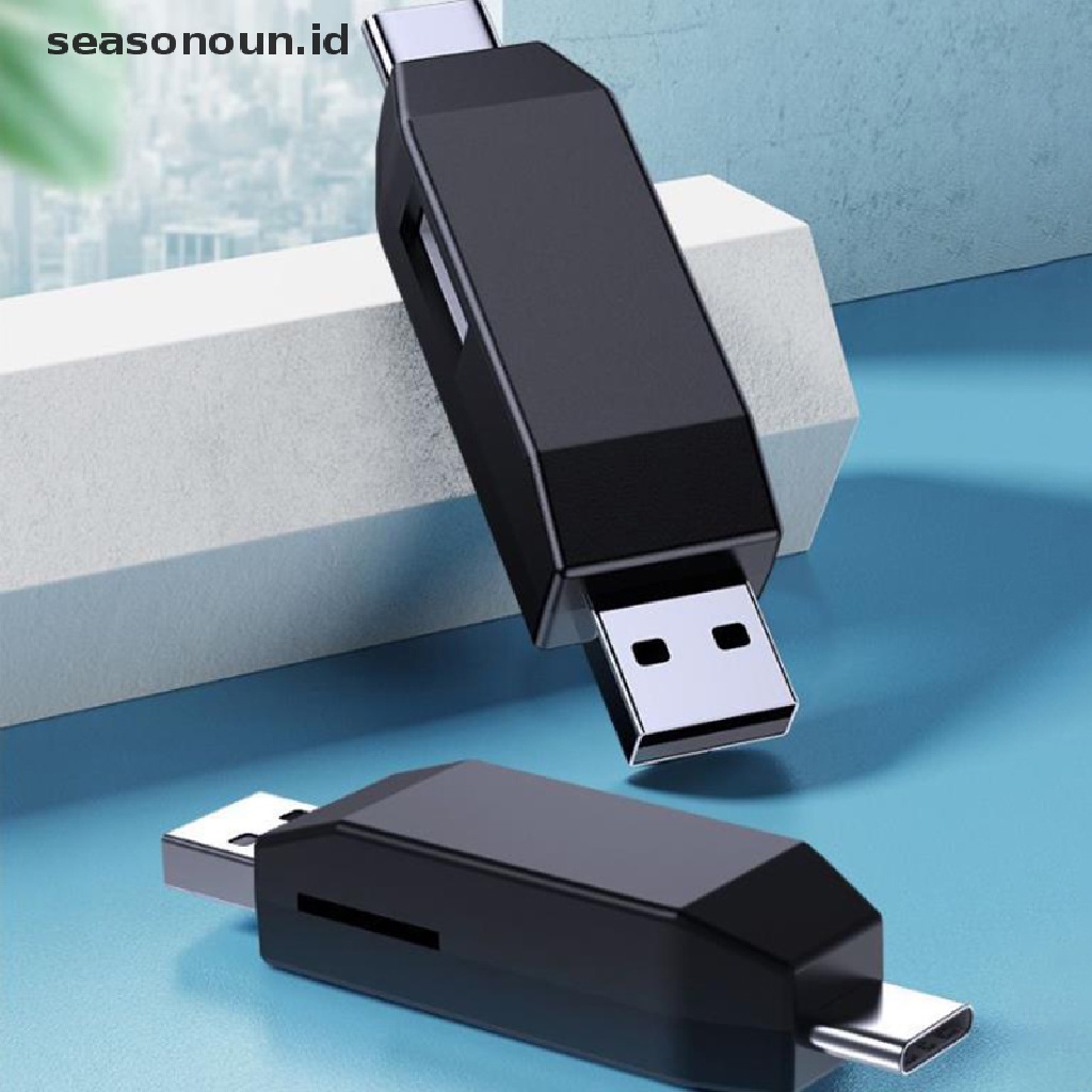 Seasonoun Mini USB2.0 Type-C Card Reader Pembaca Kartu Dengan Antarmuka USB Untuk Komputer Telepon Smart Memory Cardreader.