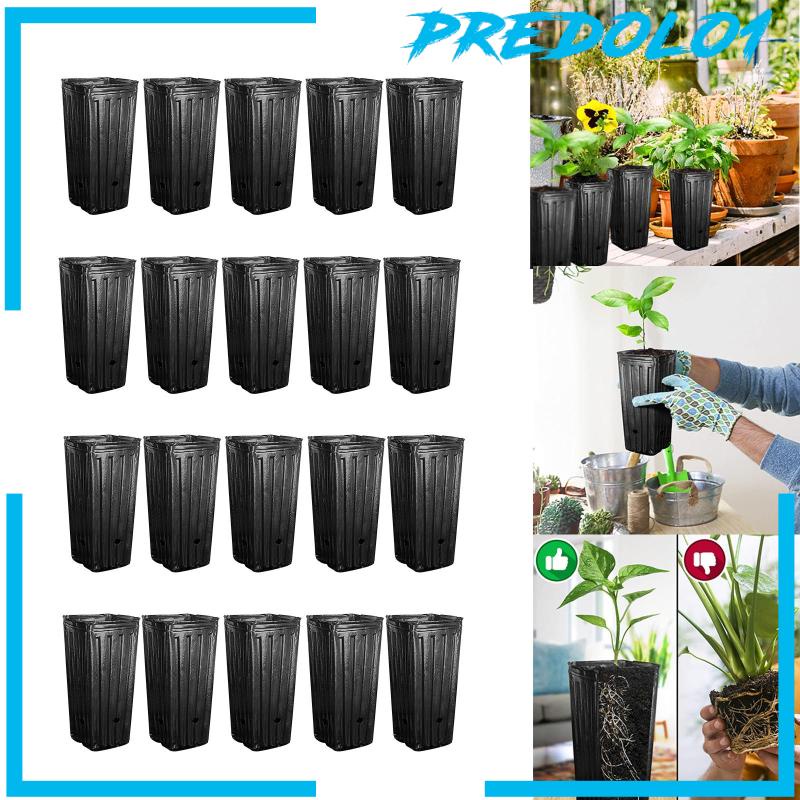 [Predolo1] 20x Pot Pembibitan Dalam Treepots Wadah Tanaman Bunga Hitam Untuk Taman