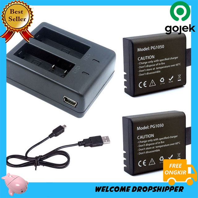 Charger Baterai 2 Slot for EKEN H9 H9R H8PRO H8R SJCAM SJ4000