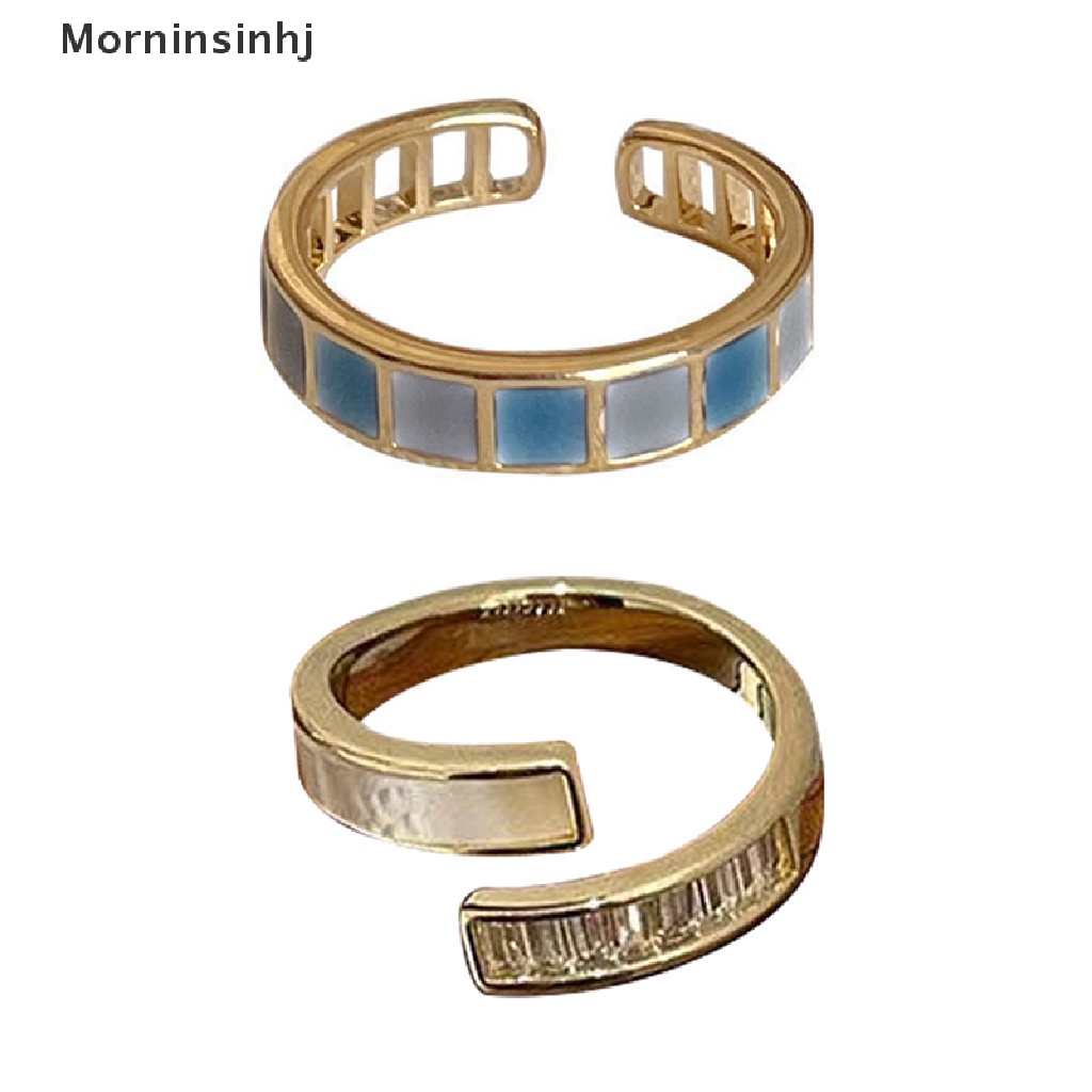 Mornin Vintage Colorful Drip Glaze Open Rings Untuk Wanita Desain Baru Temperamen Logam Geometris Lingkaran Perhiasan Aksesoris id