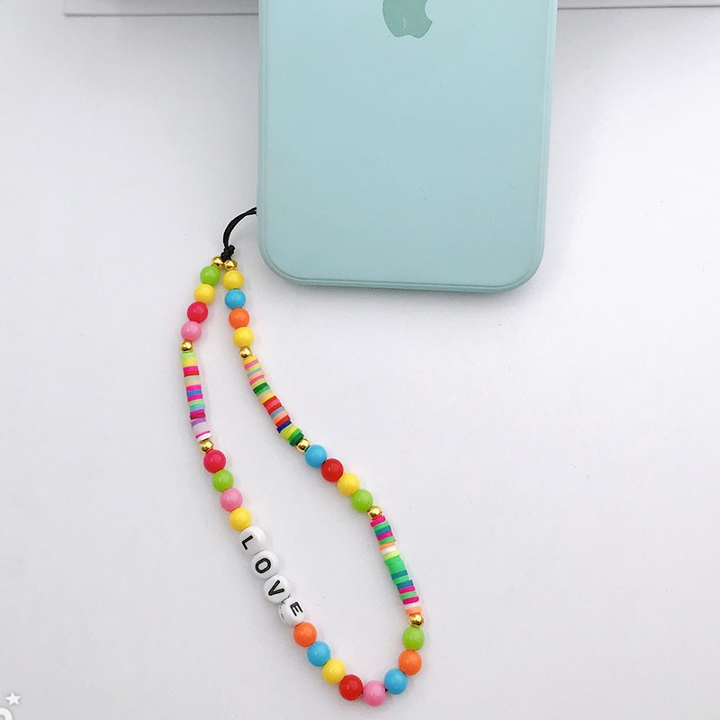 Love Beads Chain Earphone Phone Case Universal DIY Tali Anti Hilang Untuk iPhone Android OPPO VIVO Huawei Xiaomi Redmi Samsung