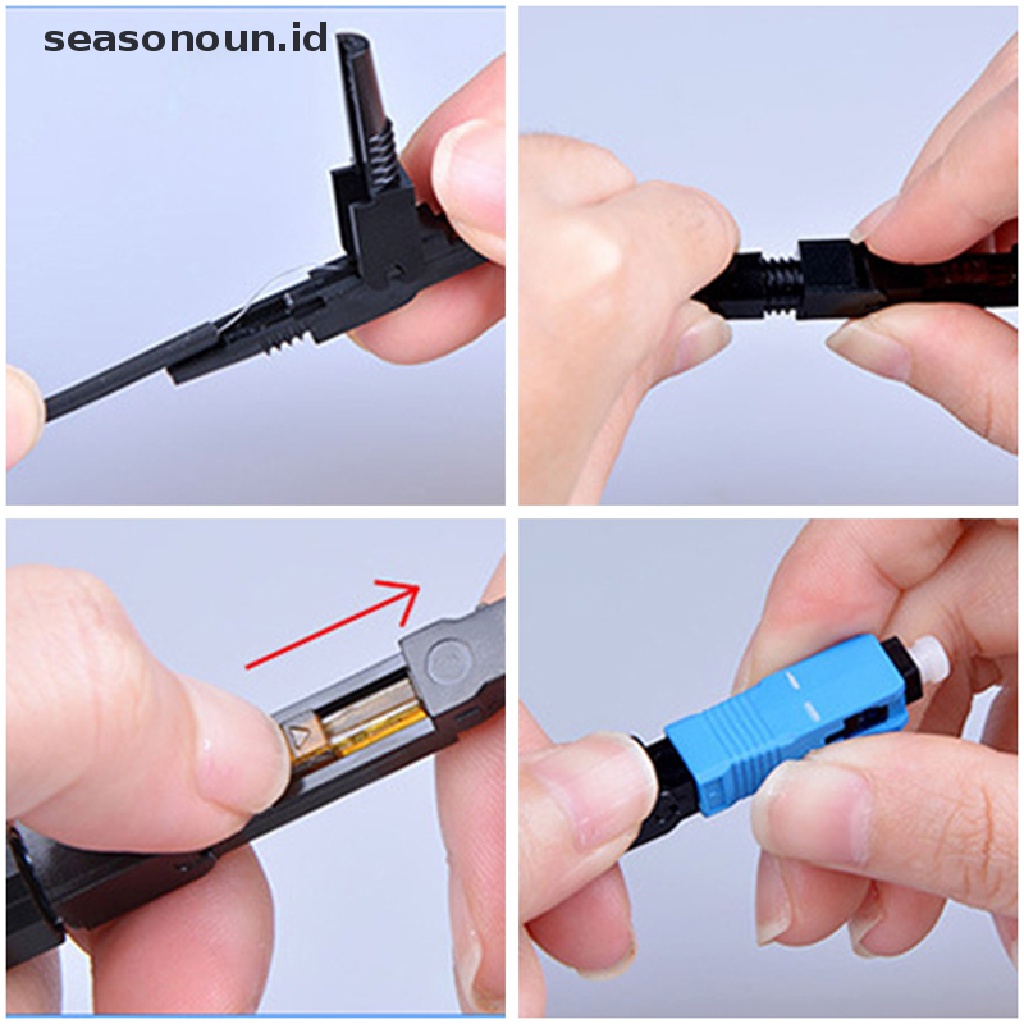 Seasonoun 10pcs Single-Mode Fiber Optic SC/UPC Quick Fast Kabel Konektor Rakitan Medan.