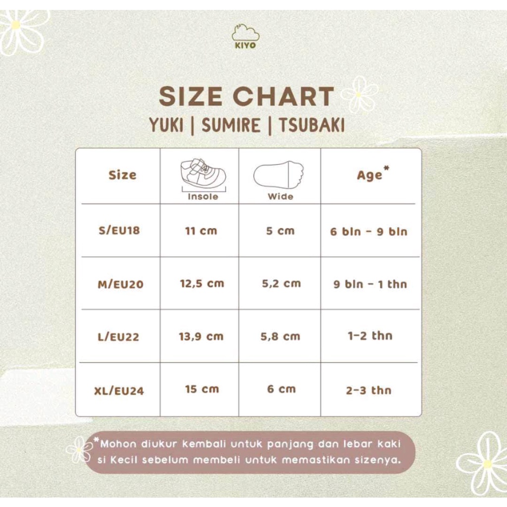 KIYO SEPATU TSUBAKI / SANDAL BAYI DAN ANAK PEREMPUAN