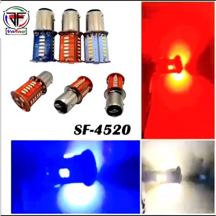 cod Lampu Rem Stop LED Bayonet 30 Mata Running Kedip Kaki 2 universal - Putih