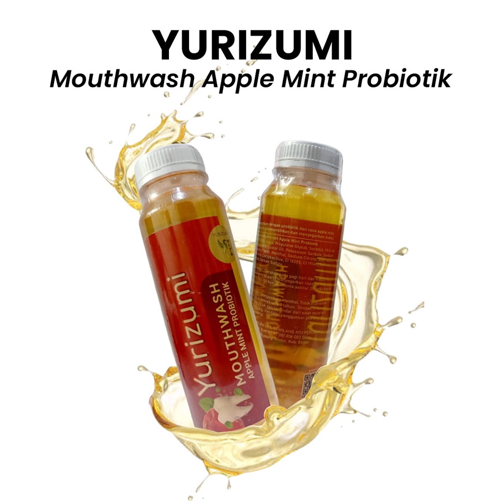 ( BPOM )Yurizumi Moutwash Fresh Apple Mint Obat Kumur Bau Mulut dan Karang Gigi Probiotik Antiseptik