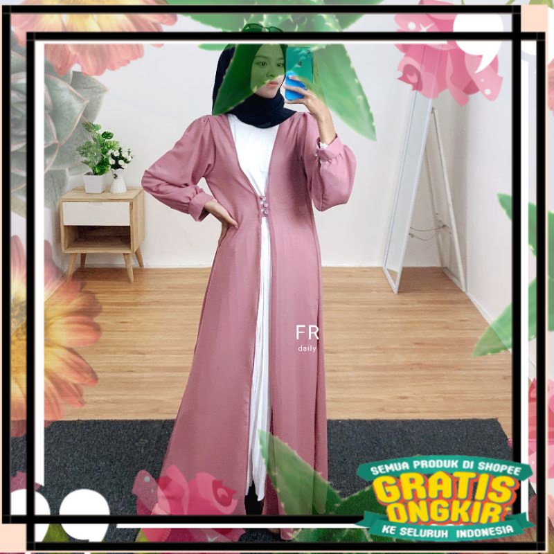 Laura Outer | Outer ceruty premium | Outer panjang best seller / pastel