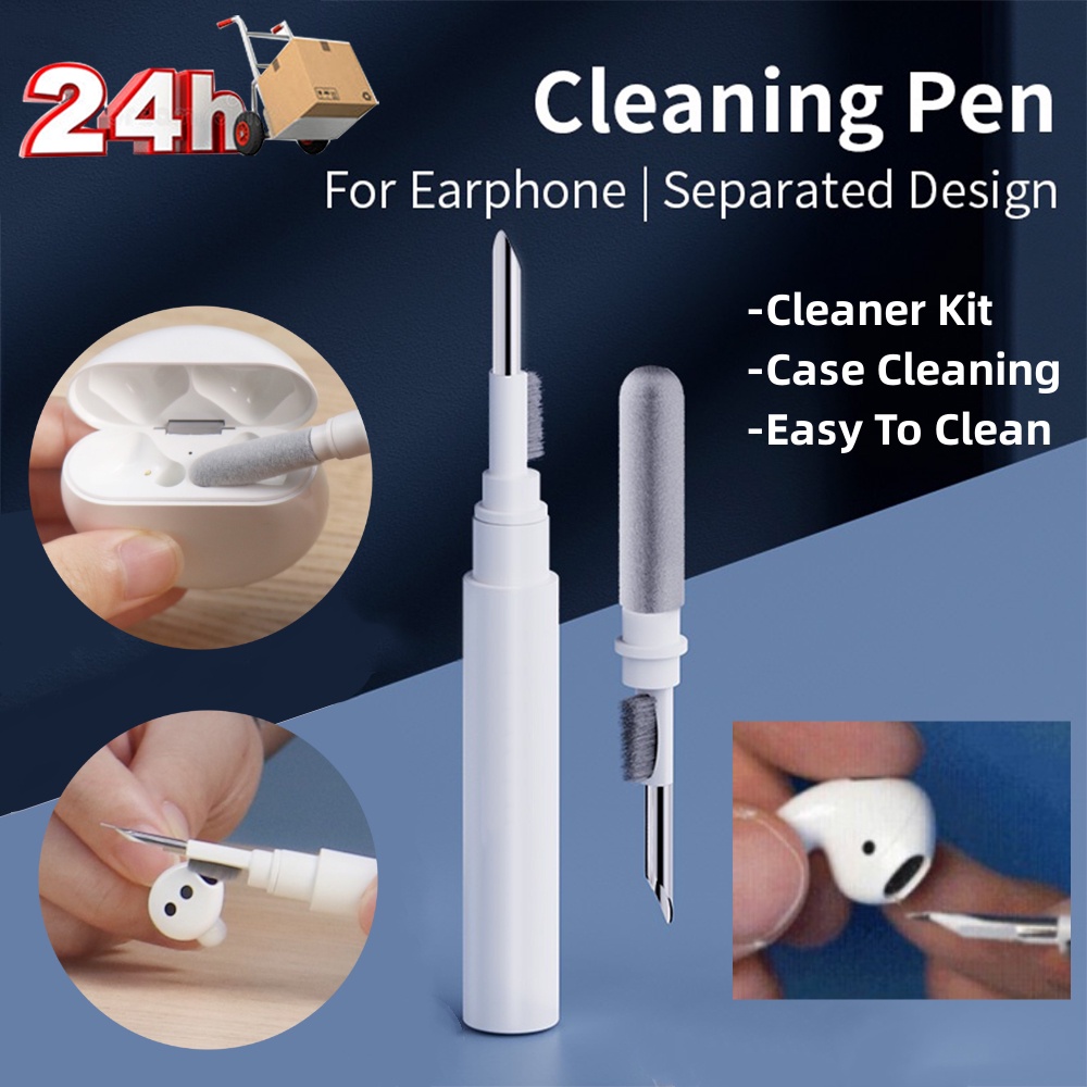 Cleaner Kit Bluetooth Earbuds Cleaning Pen Case Alat Pembersih Sikat Pembersih Headphone - Mudah Dibersihkan [24h ship]