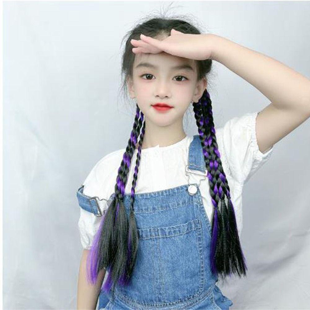 Lily Kepang Tinju Panjang Kepang Sintetis Rambut Crochet Kepang Chignon Tail