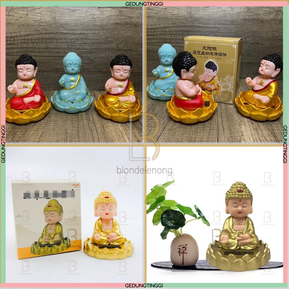 Pajangan Patung Hiasan Boneka Dewa Maitreya Julaihut Milefo Sakyamuni Biksu Fortune Rejeki Rezeki Fengshui Feng Shui Buddha Budha Rupang Amitabha Statue Decoration Keberuntungan Goyang Bergerak Mainan Di Dashboard Mobil Solar Baterai Mini Kecil Besar Cina