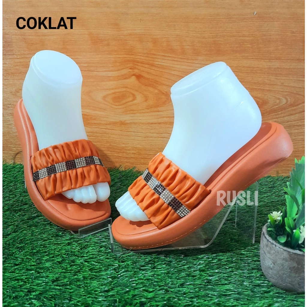 (COD) Sandal Flat Teplek Krut Jelly Tebal Balance 288-A6