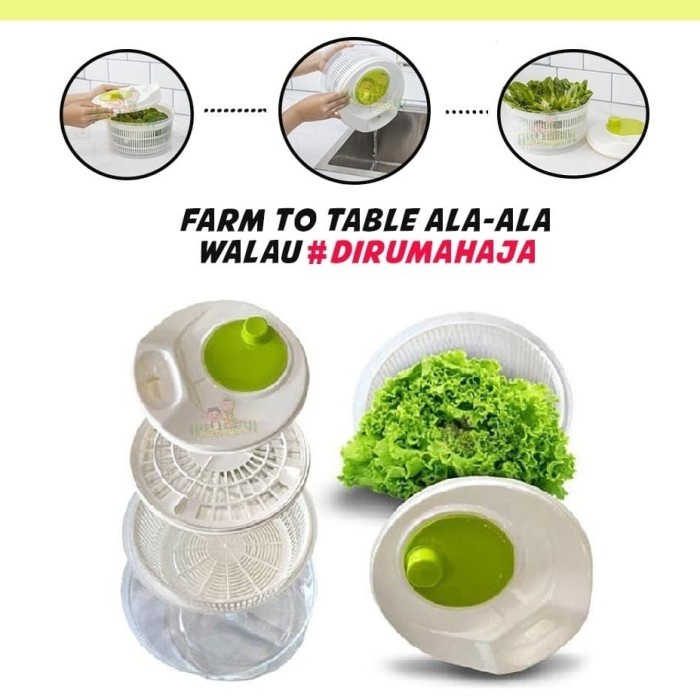 Salad Spinner / Wadah Pengering Sayuran Putar Penyaji Salad Murah