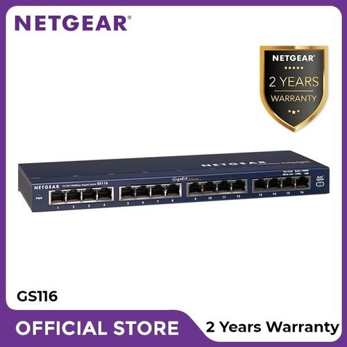 Netgear GS116 Port Gigabit Ethernet Unmanaged Switch M