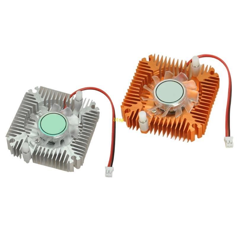 Btsg CPU Grafis Heatsink IC Chip Pendingin Dengan Kipas 12V Radiator Cooler Heat Sink Untuk 3W 5W 10W Chip Elektronik IC Compu