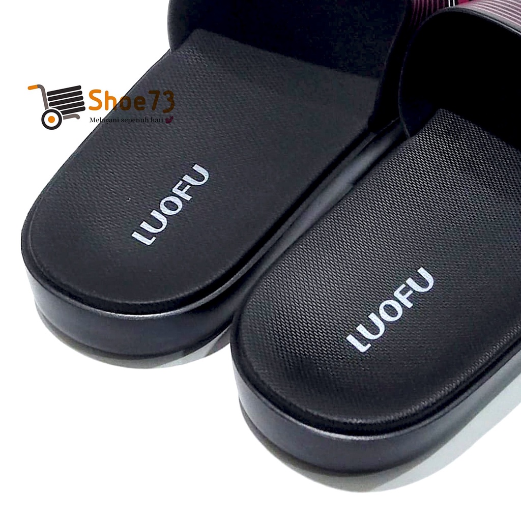 LUOFU E 7172 - E141 SIZE 40-44 ORIGINAL l Sandal Selop jelly pria l Sendal kokop cowok impor