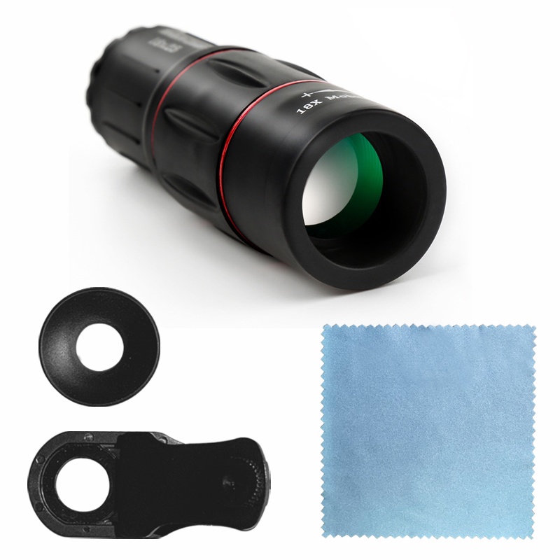 Mipanda APEXEL Lensa Zomm Lens Kamera Tele Zoom HP 18X ZOOM LENSA Universal 18X25 Handphone Bermata HD Ponsel Lensa Camera HP Ponsel Lensa Zoom Optik Dengan Tripod untuk Ponsel-18x Lensa + Klip