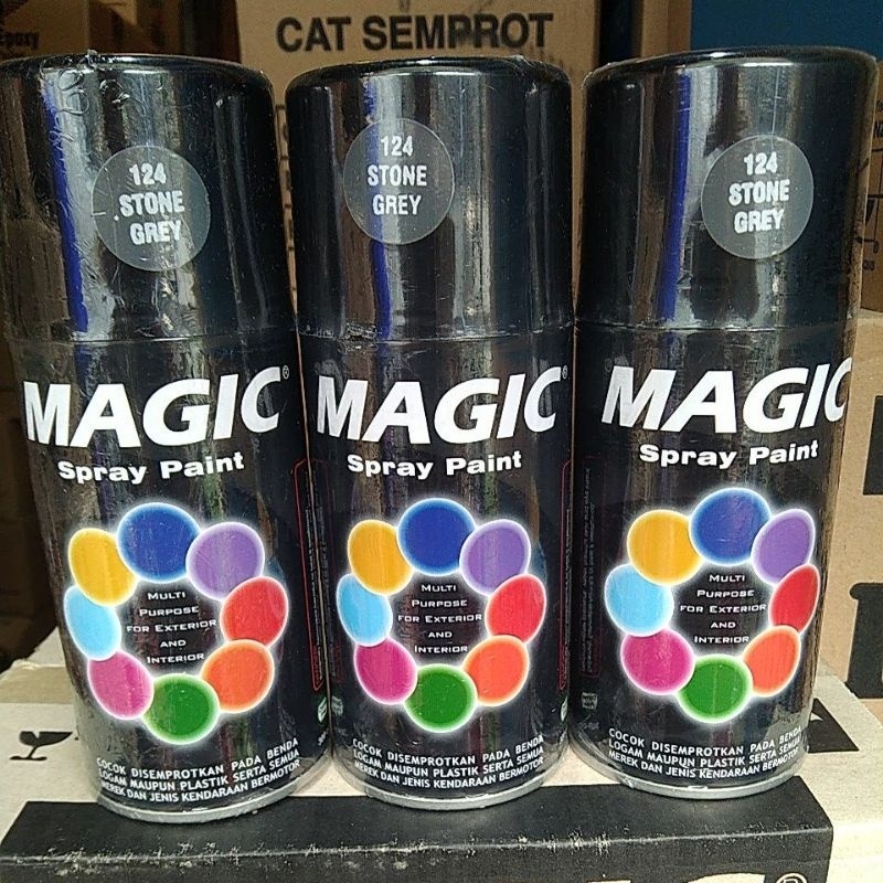 cat semprot pilok pilox magic 300cc stone grey 124 abu tua gloss 300cc