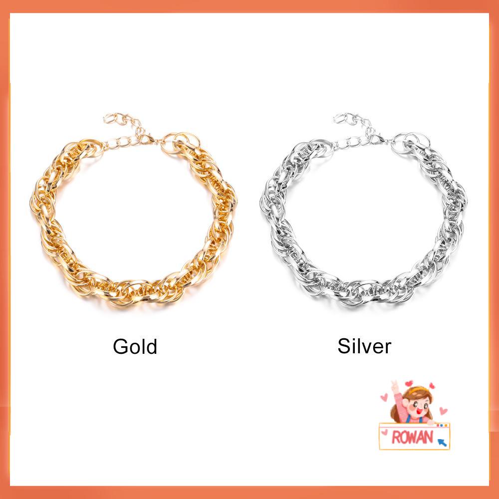 R-bunga Tebal Curb Rantai Perhiasan Berlebihan Batu Pernyataan Kuba Rantai Hip Hop Punk Choker