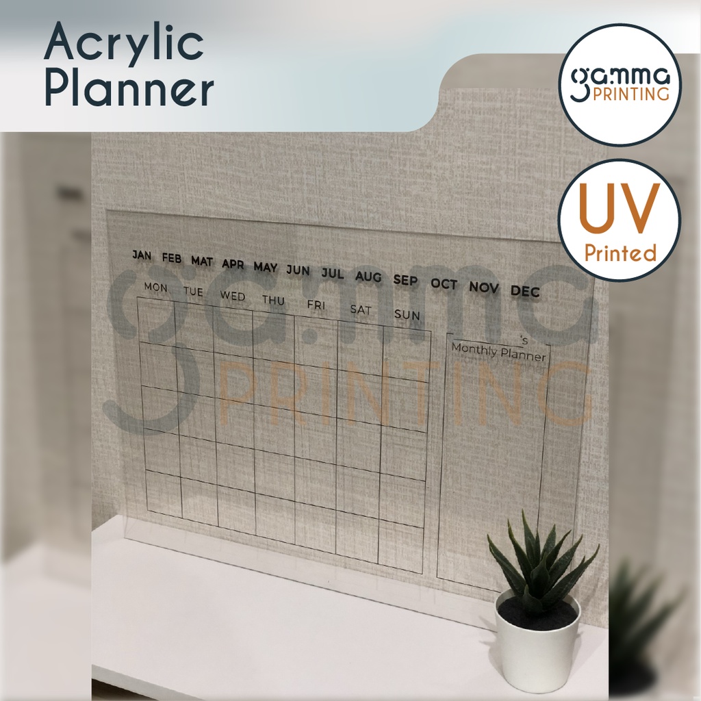 

Acrylic Planner Monthly UV Print Gamma Akrilik