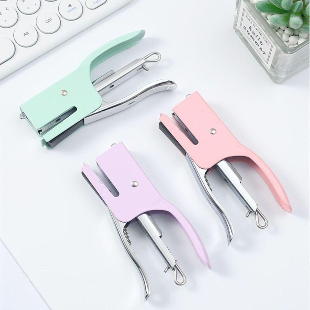 Lanfy Hand-Held Stapler Tang Tangan Siswa Hemat Buruh Kertas Pengikat Kertas Stapler Kertas Paper Binder Set