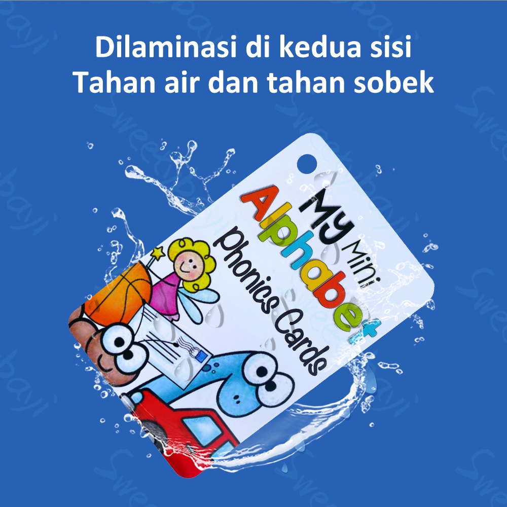 SweetyBayi Flashcard anak anti air Mainan edukasi belajar huruf flash card alphabet 27pcs