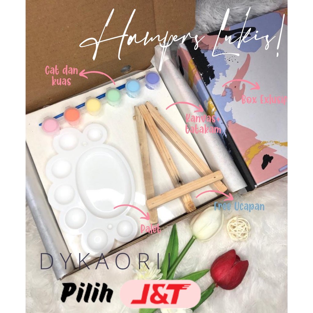 

MIRROR PAINTING KIT BY DYKAORII Hampers box lukis melukis kaca cermin canvas warna pastel easel mewarnai aestetic unik murah