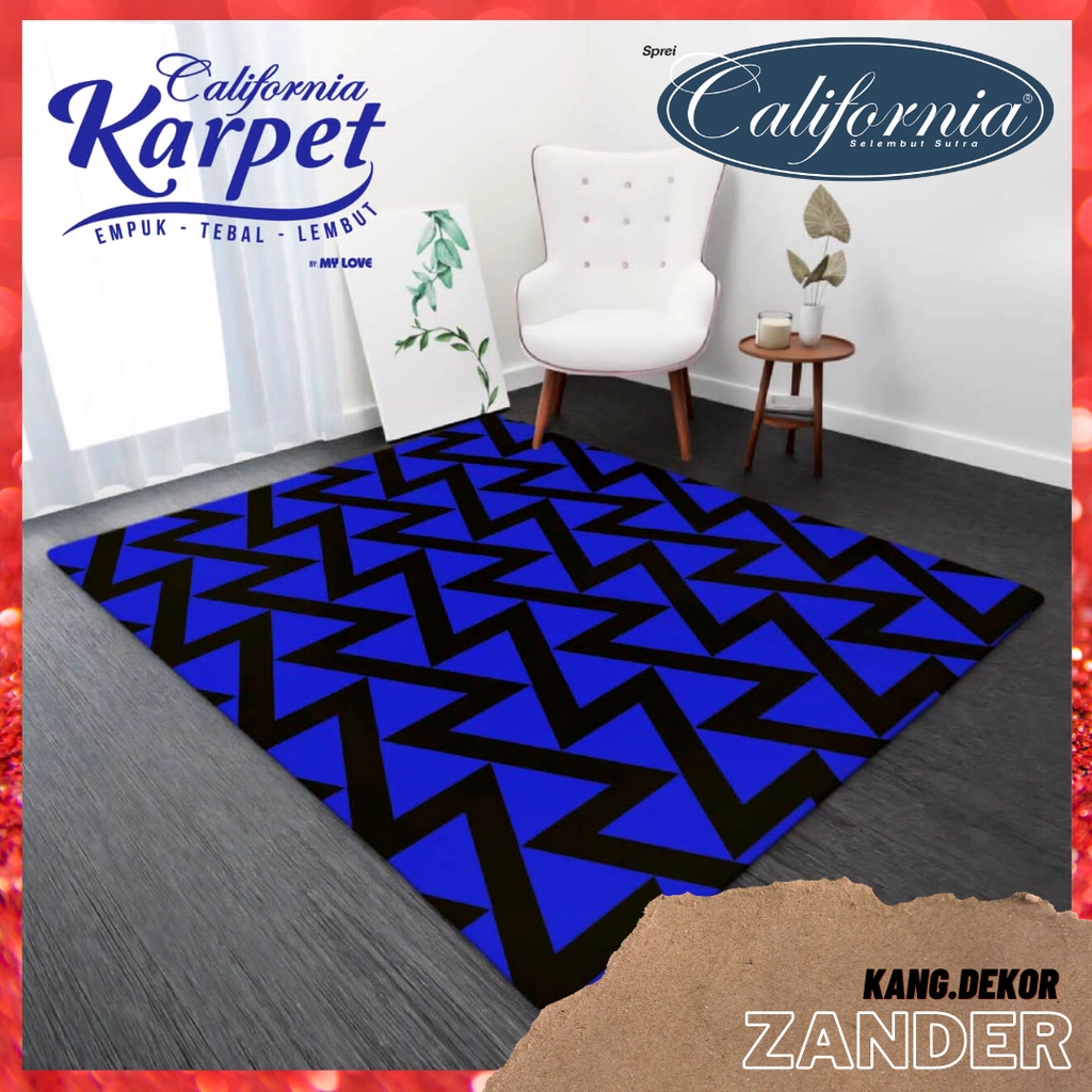 Karpet Selimut California Motif Zander 150x190 Murah Premium Busa Besar Lembut Empuk anti Licin Polyester Tikar Malaysia Perlengkapan Rumah Minimalis