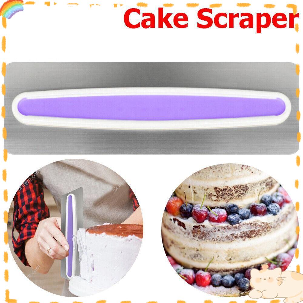 Solighter Stainless Steel Scraper Kue Alat Hias Dapur Tepung Pastry Baking Tool Butter Cream Edge Smoother