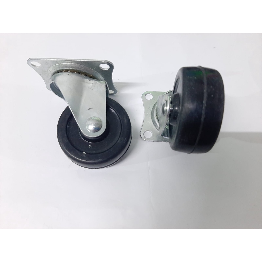 OLS Roda Caster 2&quot; inch Nylon Nilon Hitam Roda Hidup Etalase Roda Troly HUNTER Roda Caster Gepeng Hitam 2&quot;/Roda Trolley/Roda Etalase