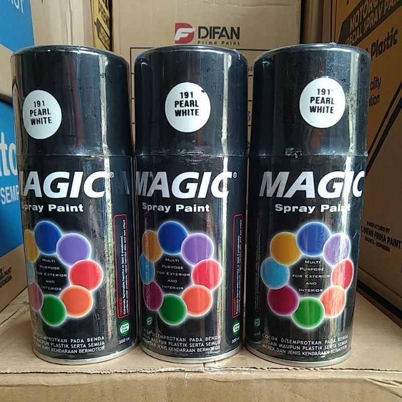 cat semprot pilok pilox magic spray paint magic pearl white 191 300cc putih mutiara putih metallic