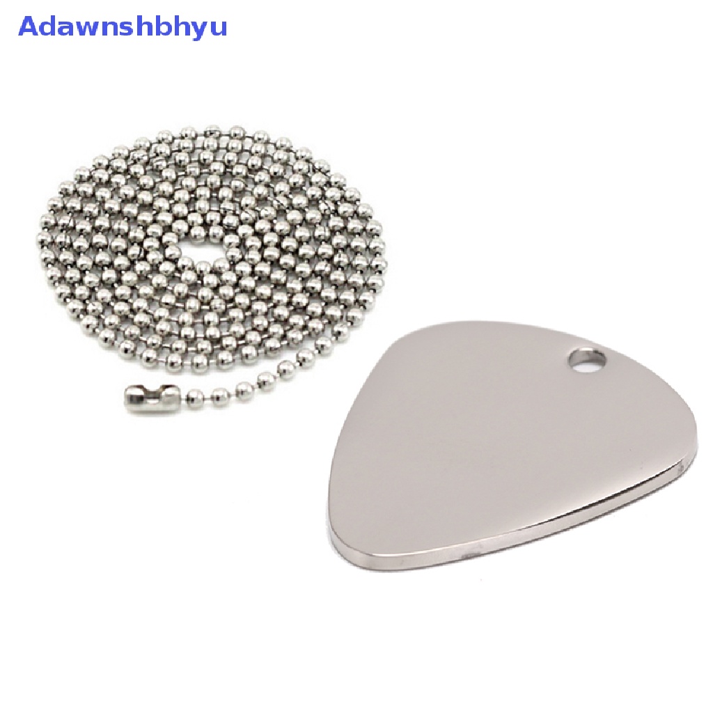 Adhyu Guitar Pick Silver Necklace Kalung Gitar Neck Picks Pick Gitar Dengan Rantai ID