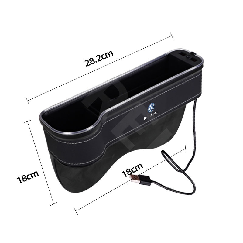 Volkswagen Kotak Penyimpanan Celah Jok Mobil LED Dengan port charging Seat Side Gap Slit Pocket Storage Untuk Polo Volkswagen Golf Scirocco Beetle Passat CC T5